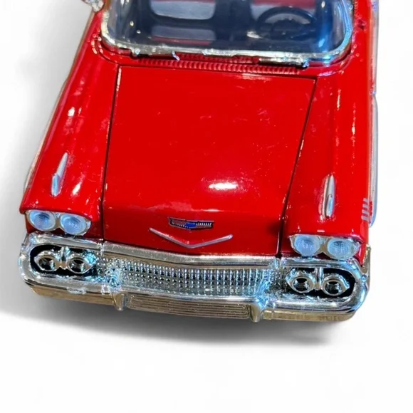 Vintage 1958‎ Chevrolet Impala Model Car 1:24 Scale Red Convertible Testors Easy - Picture 7 of 12